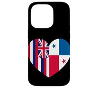 Hawaii and Panama Flags: Heart Shaped Unity Custodia per iPhone 14 Pro