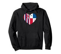 Hawaii and Panama Flags: Heart Shaped Unity Felpa con Cappuccio
