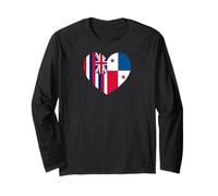 Hawaii and Panama Flags: Heart Shaped Unity Maglia a Manica