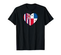 Hawaii and Panama Flags: Heart Shaped Unity Maglietta