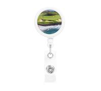 Hawaii Beach Golf Course porta badge retrattile, resistente, retrattile, con clip per cintura, clip per badge identificativo, portachiavi, porta carte d'identità, per infermiere, insegnanti, forniture