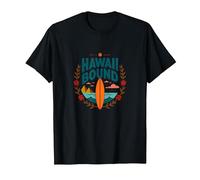 Hawaii Bound: Avventura Tropicale Surf Maglietta, Uomo, Nero, 5XL