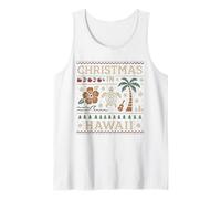 Hawaii Brutto Natale Camicia Tartaruga Fiore Ukulele Albero Neve Canotta