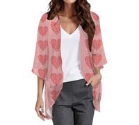 Hawaii, camicia da donna con motivo floreale, camicetta hawaiana, casual, leggera, con tasca frontale, per feste, camicia hawaiana, camicia estiva, Rosa acceso., M