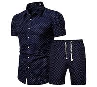 Hawaii Camicia Uomo Moderna Basic Slim Fit Cardigan Uomo Maniche Corte Set personalità Moda Stampa Uomo Spiaggia Shirt Urbano Casual Vacanza Uomo Shirt