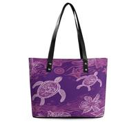 Hawaii con tartaruga marina viola borsa grande in morbida pelle con cerniera leggera borsa a tracolla da donna