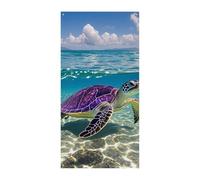 Hawaii con tartaruga marina viola copertura banner 90 x 180 cm banner festa cartello di benvenuto stagionale decorazione verticale porta appeso per portico ingresso giardino decorazione