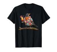 Hawaii Estate Americano Robin Bird su Un Ramo Birdwatching Maglietta