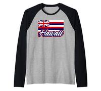Hawaii Flag The Aloha State Uomini Donne Bambini Hawaii Maglia con Maniche Raglan