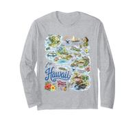 Hawaii, Hi, USA Pacifico Mappa Icone Maglia a Manica