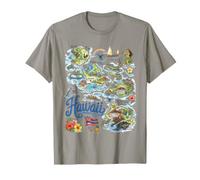 Hawaii, Hi, USA Pacifico Mappa Icone Maglietta