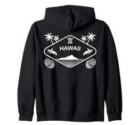 Hawaii Palme Tartaruga Marina Grande Isola Owyhee Souvenir Felpa con Cappuccio