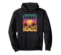Hawaii Retro Palme Tramonto Vibes Felpa con Cappuccio