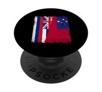 Hawaii Samoa Mezza Bandiera Hawaiian Samoan Pride PopSockets PopGrip Adesivo
