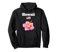 Hawaii Souvenir Ibisco Fiore Tropicale Tiki Musica Bandiera degli Stati Uniti Felpa con Cappuccio