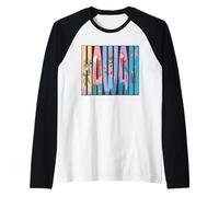 Hawaii Spiaggia Tropicale Surf Vacanza Isola Vibes Maglia con Maniche Raglan