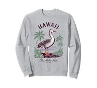 Hawaii State Bird Nene Goose Camicia Vintage Island Nature Felpa