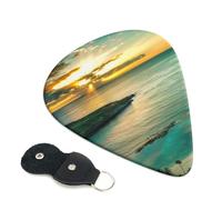 Hawaii Sunbeams - Plettri per chitarra elettrica, acustica, 6 pezzi, per basso, chitarre acustiche, acustiche, ukulele, sottili, medi, spessi, 0,71 mm
