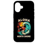 Hawaii Surfer Aloha North Shore Vintage Uomo Surfs Up Custodia per iPhone 16