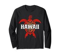 Hawaii Tartaruga Marina Tribale Surfer Diving Hawaiian Souvenir Maglia a Manica