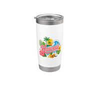 Hawaii Tropical Floral Wave Sunset Cute Hawaii Bicchiere termico in acciaio inox doppia parete