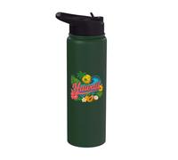 Hawaii Tropical Floral Wave Sunset Cute Hawaii Stainless Steel Insulated Water Bottle