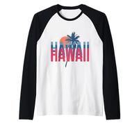 Hawaii Vacanza Vacanza USA Bandiera Maglia con Maniche Raglan