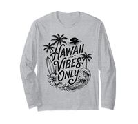 Hawaii Vibes Only Surf Spiaggia Isola Tropicale Tramonto Aloha Maglia a Manica