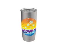 Hawaii Vintage Sunset Surfer Souvenir Bicchiere termico in acciaio inox doppia parete