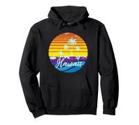 Hawaii Vintage Sunset Surfer Souvenir Felpa con Cappuccio