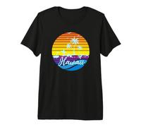 Hawaii Vintage Sunset Surfer Souvenir Maglietta Premium