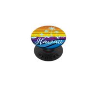 Hawaii Vintage Sunset Surfer Souvenir PopSockets PopGrip Adesivo
