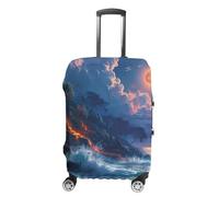 Hawaii vulcanica eruzione lava in luna viaggio bagagli copertura lavabile antigraffio valigia Protector, Stile:, L