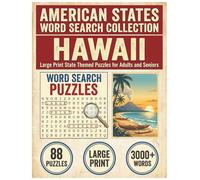 Hawaii Word Search Puzzle Book: Large Print State Themed Puzzles for Adults and Seniors: Explore Local Cities, History, Facts and Mining & Minerals with Alphabetical Word Lists