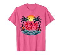 Hawaiian Aloha Spirit Tropical Paradise per Gli Uomini Maglietta, Uomo, Rosa mélange, S