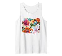 Hawaiian Hibiscus Summer Floral Collage Tiger Lily Flower Canotta