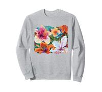 Hawaiian Hibiscus Summer Floral Collage Tiger Lily Flower Felpa