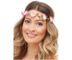 Hawaiian/Hippie Daisy Chain Headband, Assorted Colours, Pack of 3