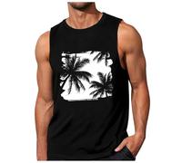 Hawaiian Palm Tree Vacanza A-Shirt Canotta Grafica Senza Maniche Canotte Canotte Vestibilità Larga Allenamento Muscolare Camicia Atletica Fondamenti Tropicali Camicia Muscolare Spiaggia Palestra