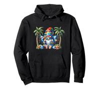 Hawaiian Summer GNOME for Beach Hammock Under Palm Trees Felpa con Cappuccio