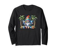 Hawaiian Summer GNOME for Beach Hammock Under Palm Trees Maglia a Manica