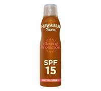 Hawaiian Tropic Olio Secco Spray Nebulizzante Protettivo, Resistente all'Acqua con Protezione Solare SPF 15 UVA e UVB, Profumo Tropicale con Ingredienti Botanici delle Hawaii, 177 ml