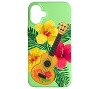 Hawaiian Ukulele Liuto Chitarra Ibisco Custodia per iPhone 16 Plus