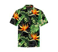 Hawaiihemdshop.de Camicia 'Bird of Paradise' nero Uomo Hawaiihemdshop.de S