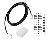 HAWAKA BT - Prolunga per telefono, 6,5 m, cavo telefonico dritto, lungo cavo telefonico con spina britannica standard e accoppiatori in linea da 1 e 20 supporti per clip per cavi (BT-BK-6,5 m)