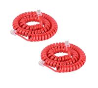 HAWAKA Cavo telefonico, RJ9 (4P4C), 4Feet cavo a spirale, cavo telefonico per telefono fisso di casa, ufficio, connettore per telefono, avvolto