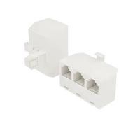 HAWAKA RJ11 e Splitter a 3 vie da 2 prese RJ11 Jack femmina a spina 6p4c maschio | Cavo di rete fissa Convertitore Porta universale Connettore Extender Phone Coupler| Convertitore 4 fili | Bianco