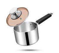 HaWare Pentola da 16 cm con coperchio in vetro, padella per latte in acciaio inox da 2 l, pentola a tre strati per induzione, gas, alogena, elettrica, ceramica, manico resistente al calore, 2 QT