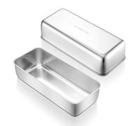 HaWare Teglia per pane grande da 1,4 kg, in acciaio inox, per pane alla banana/torta/pagnotte/lasagne, 31 x 13 x 7,5 cm, sana e resistente, adatta al forno e alla lavastoviglie, set da 2