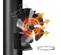 HAWCAFU Ventilatore per camino, senza corrente, silenzioso, per camino, camino, camino, stufa, legna e canna fumaria (5 fogli)